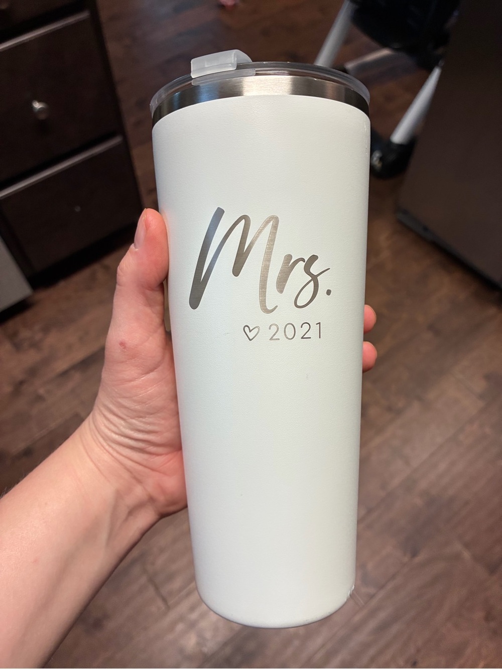 Source Unknown White Stainless Steel "Mrs. 2021" Tumbler with Silver Decal